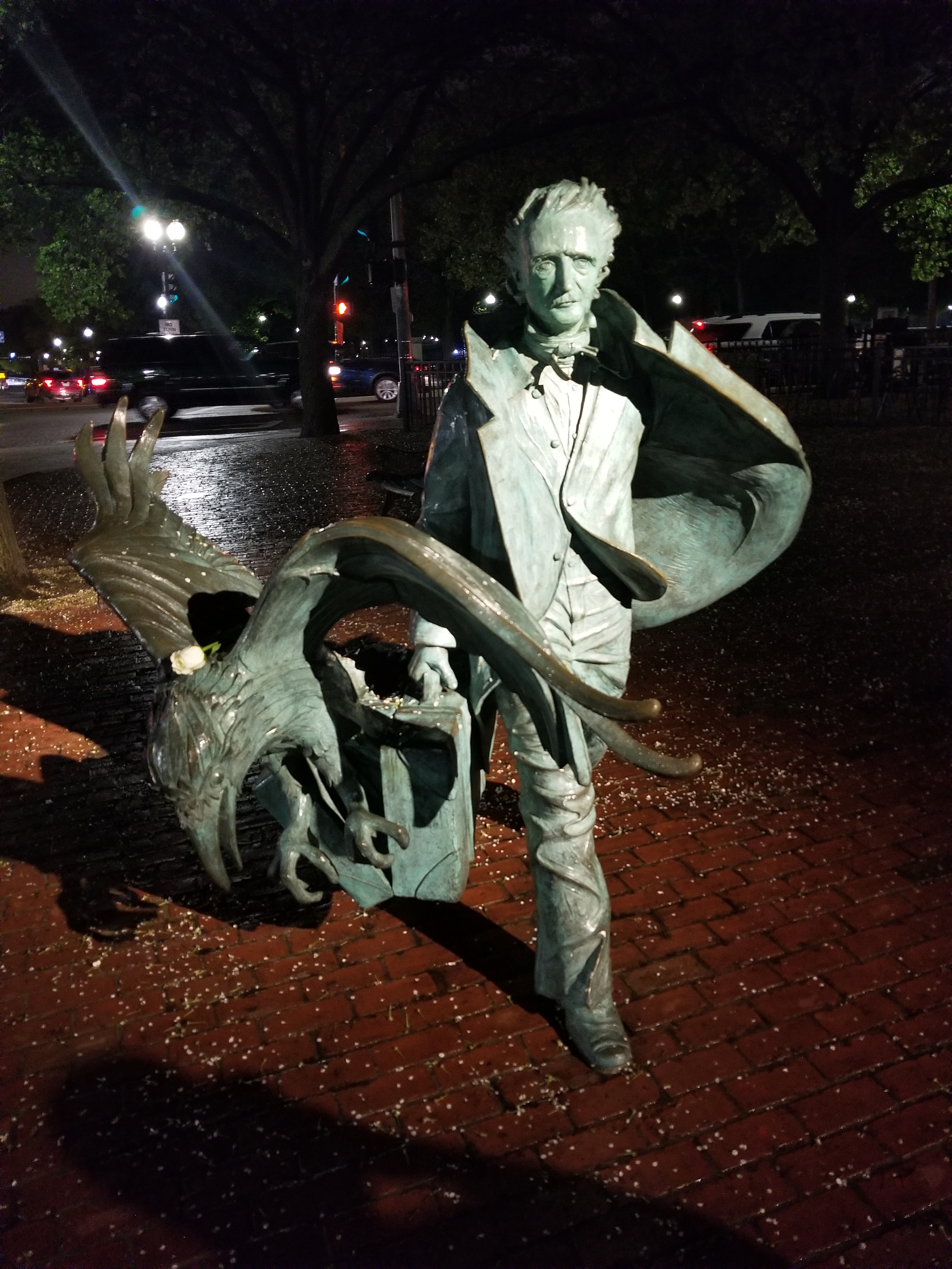 [Image is the Edgar Allen Poe statue in Boston]