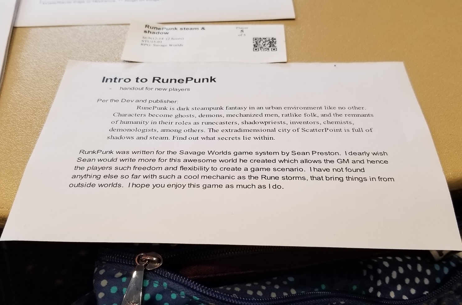 Image is a description of a game called RunePunk. 