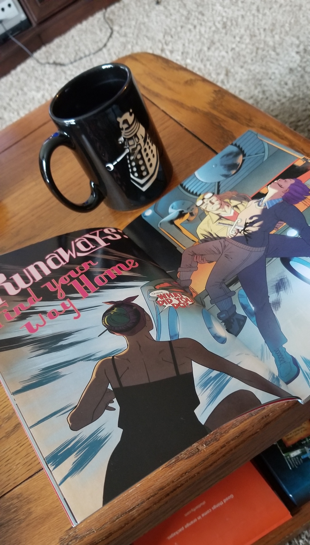 Image is from a panel in Runaways Find Your Way Home. I tshows a woman fighting against two other men in the panel. 