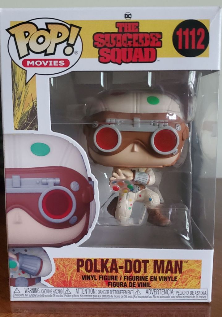 [Image is a Funko. The Funko is Polka-Dot Man from The Suicide Squad. Polka-Dot Man is kneeling 